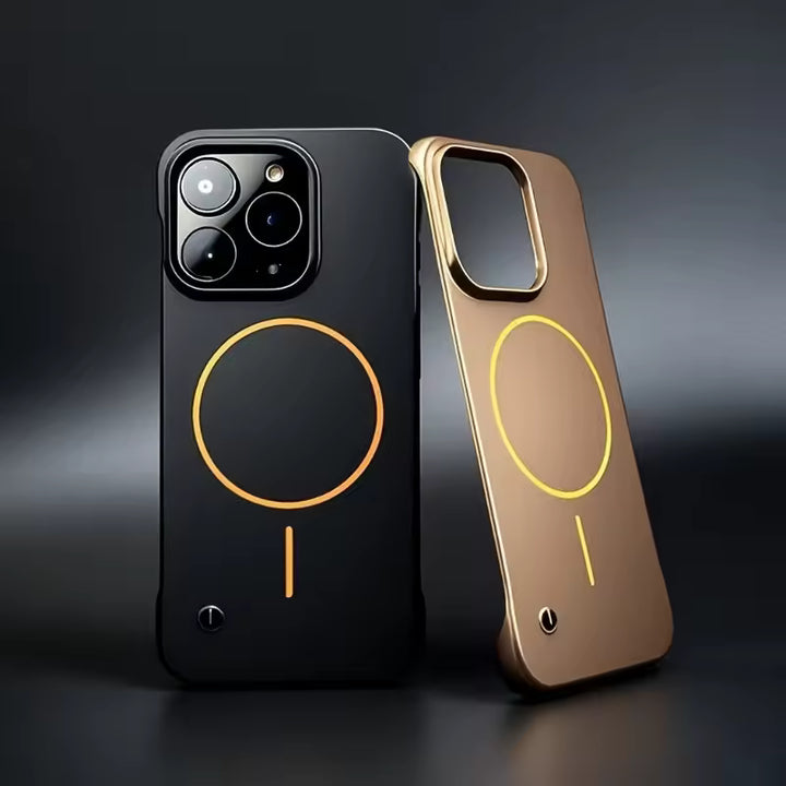 Ultra Thin Magnetic Magsafe Metal Lens Frame Borderless Phone Case For ...