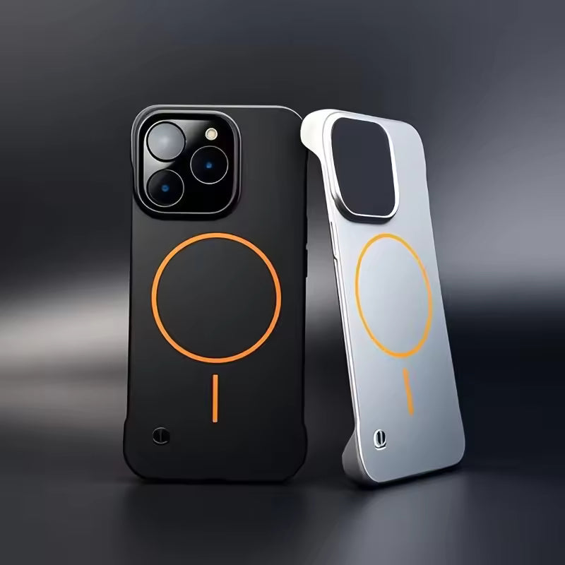 Ultra Thin Magnetic Magsafe Metal Lens Frame Borderless Phone Case For ...