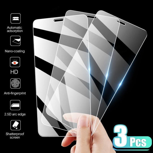 3PCS Full Cover Tempered Glass Screen Protector For iPhone - afcase