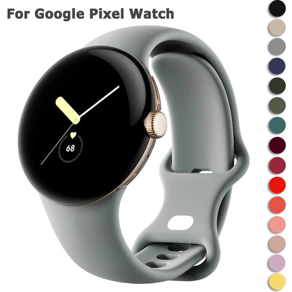 Sport Soft Silicone Double Buckle Watchband for Google Pixel Watch