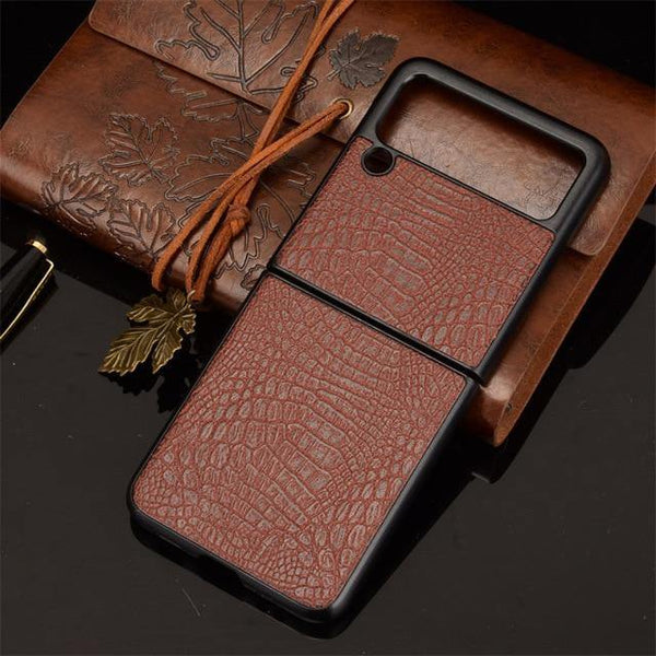 Luxury Soft PU Leather Vintage Protective Phone Case For Samsung Galaxy Z Flip 3 - afcase