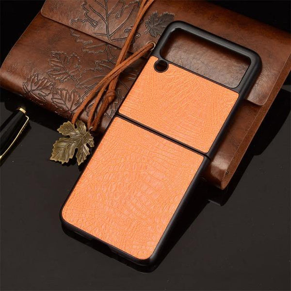 Luxury Soft PU Leather Vintage Protective Phone Case For Samsung Galaxy Z Flip 3 - afcase