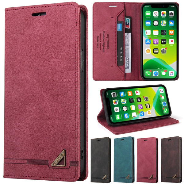 Wallet Skin Feel Anti-theft Brush Case For iPhone